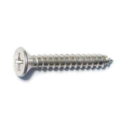 Midwest Fastener Wood Screw, #9, 1-1/4 in, Nickel Steel Flat Head Phillips Drive, 25 PK 79332